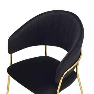 Dizajnov jedlensk kreslo, ierna Velvet ltka/gold chrm zlat, DASMIN TYP 1