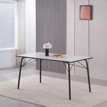 Jedlensk stl, biela/ierna, 160x80x75 cm, NALAK TYP 3