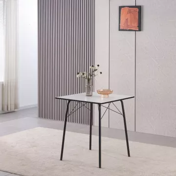 Jedlensk stl, biela / ierna, 70x70x75 cm, NALAK TYP 1