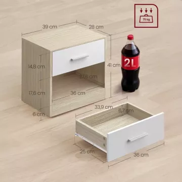 Súprava dvoch nočných stolíkov - buk