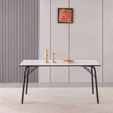 Jedlensk stl, biela/ierna, 160x80x75 cm, NALAK TYP 3