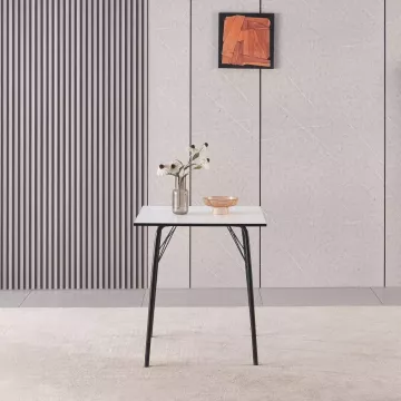 Jedlensk stl, biela / ierna, 70x70x75 cm, NALAK TYP 1