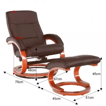 Relaxan polohovaten kreslo, tmavohned, RYAN