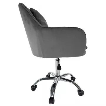 Kancelrske kreslo, siv Velvet ltka/chrm, KLIAN