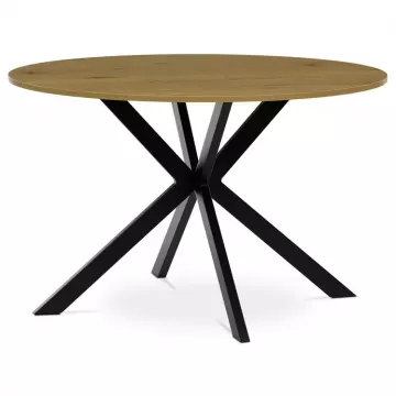 Okrúhly jedálenský stôl 120x120cm, mdf, divoký dub, HT-F4120 OAK