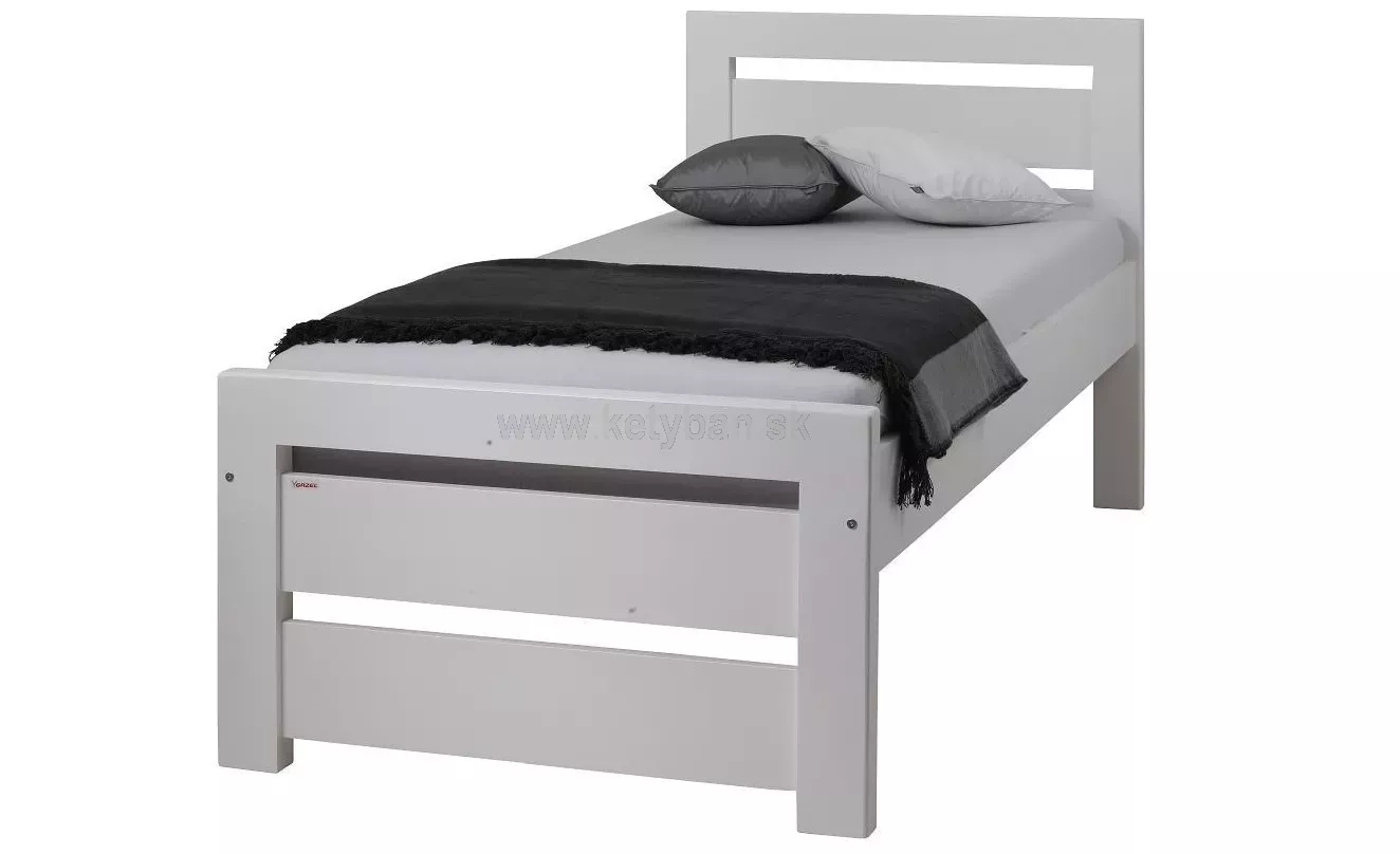Drevená posteľ Rhino I, 200x90 cm, biela