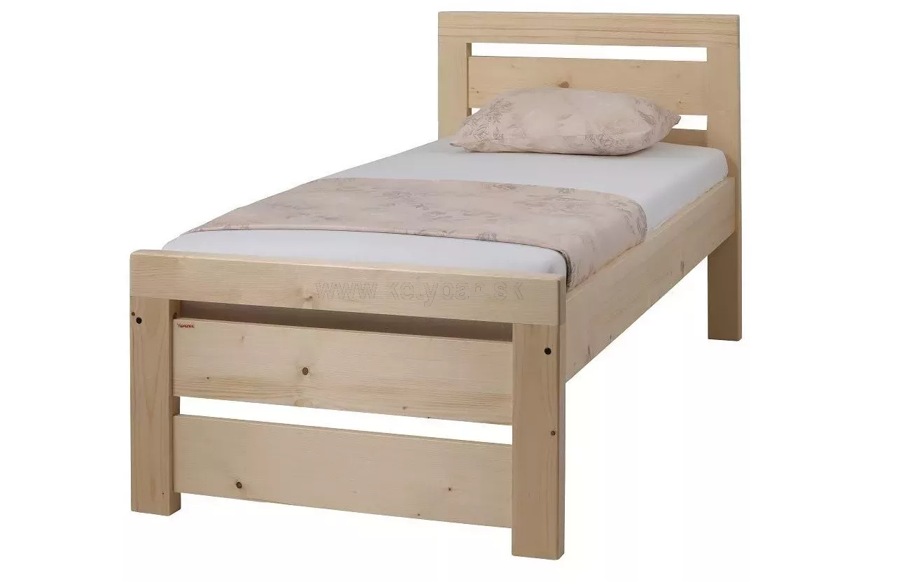 Drevená posteľ Rhino I, 200x90 cm, prírodná