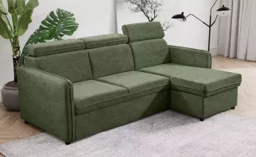 Rohová sedacia súprava ALECHANDRO B, zelená, v interiéri