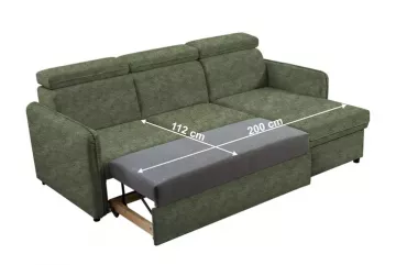 Rohová sedacia súprava ALECHANDRO B, rozložené lôžko