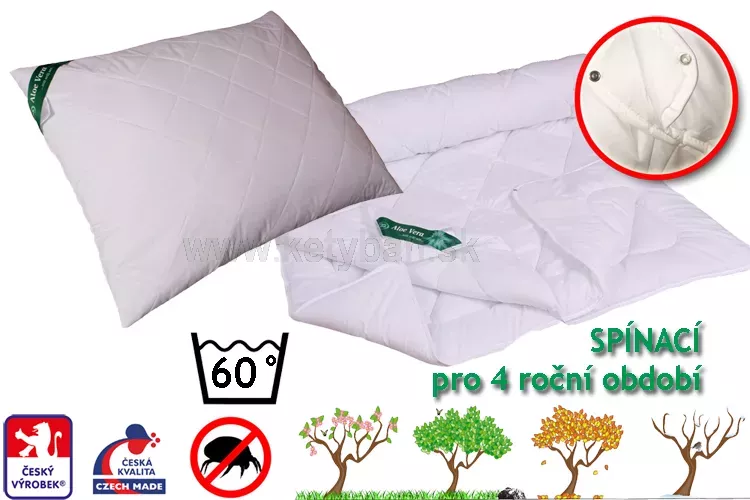 Aloe Vera 4 ročné obdobia - set spínacej prikrývky a vankúša
