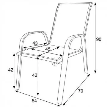 Záhradné kreslo AZC-C1000 - rozmery
