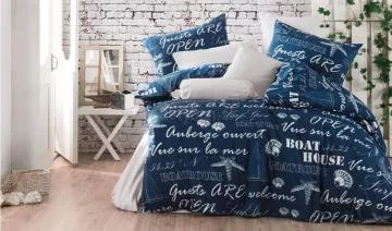 bavlnené posteľné obliečky Lode modré