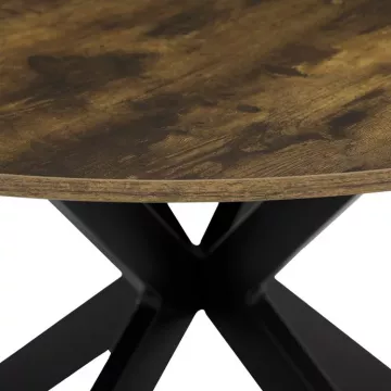 Stl jedlensk okrhly, 120x120x75, 5 cm, MDF star drevo, ierne kovov nohy HT-F4120 OLW