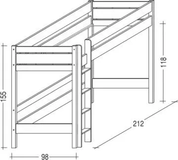 Etážová posteľ BELLA - rozmery