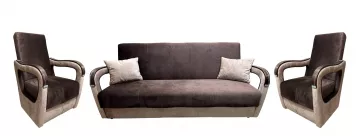 Sedacia s�prava Vanya 3f 1 1 Vogue 6/3 hnedo b�ov� s drevom