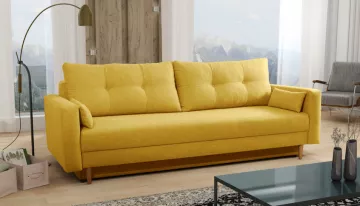 Sedacia pohovka Bonyk, žltá, v interiéri