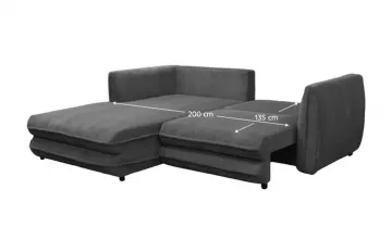 Rohov� sedacia s�prava BUSTER ROH, siv�, �av� prevedenie, rozlo�en� l��ko