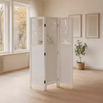 Trojdielny paravn z masvneho dreva Ef-l175wt