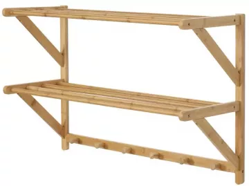 N�stenn� polica s ve�iakmi z mas�vneho bambusu DR-B005