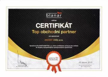 Certifikát Top obchodný partner