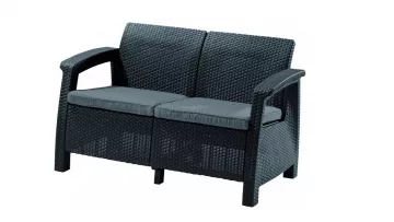 Modern sofa Corfu love seat - antracit