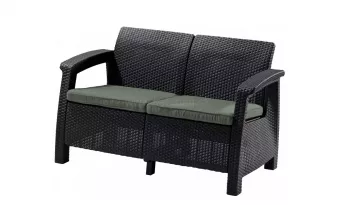 Moderná sofa Corfu love seat - hnedá
