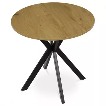 Okrhly jedlensk stl 80x80cm, mdf, divok dub, HT-F4108 OAK