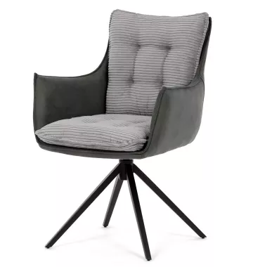 Jedálenská stolička, šedá, menčestrová látka, DCH-D1345 GREY2
