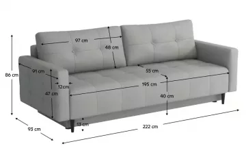 Pohovka Dory, rozmery