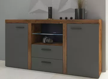 Komoda Rizo 2D2S dub lefkas/grafit