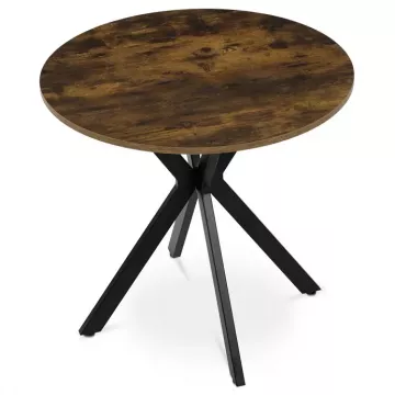 Okrhly jedlensk stl 80x80cm, mdf, old wood, HT-F4108 OLW