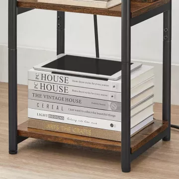 Odkladac� stol�k AFK-E1175 OLW - old wood, s USB a z�suvkou