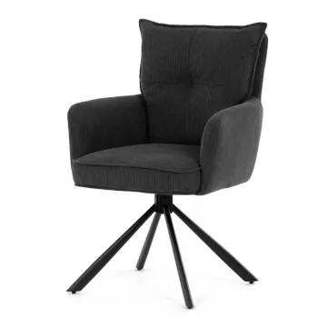 Jedálenská stolička, šedá, menčestrová látka, HC-X1128 GREY2