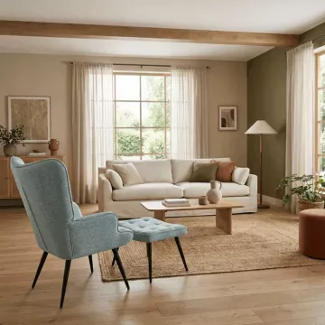 relaxačné kreslo s podnožkou Ak-303 Blue 2