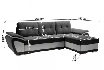 Rohov� sedacia s�prava ENIF, prav� prevedenie, rozmery