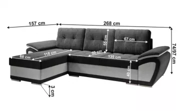 Rohov� sedacia s�prava ENIF, �av� prevedenie, rozmery