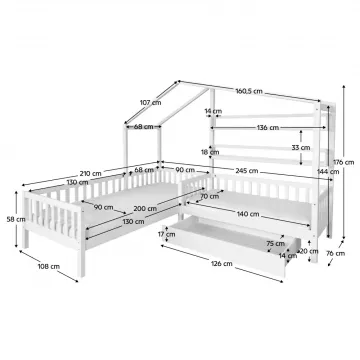 Rohov� poste� ENOLA - biela