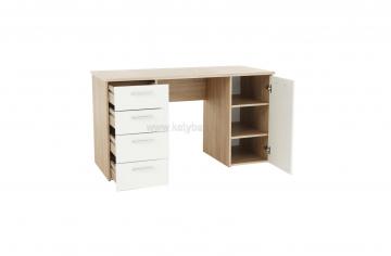 PC stôl Eustach, dub sonoma/biela