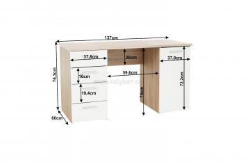 PC stôl Eustach, dub sonoma/biela