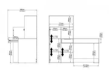 P�sac� st�l Felix 173 dub sonoma/biela, rozmery