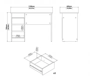 P�sac� st�l Felix 492 rozmery