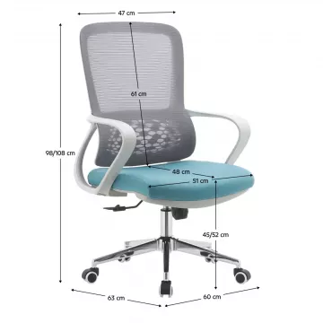 Kancelárska stolička Foster typ2 - šedá / modrá