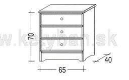 Dreven komoda Gazel III rozmery