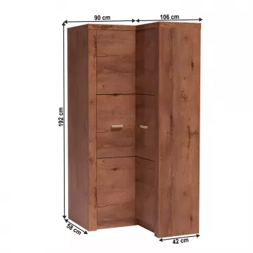 Rohová šatníková skriňa INFINITY 14 - jaseň svetlý