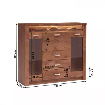 Priestranná komoda INFINITY I-08 - jaseň svetlý