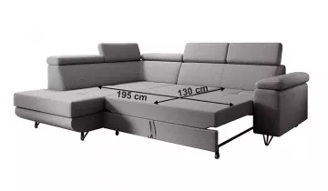 Rohov� sedacia s�prava JOGI, �av� variant, rozlo�en� l��ko