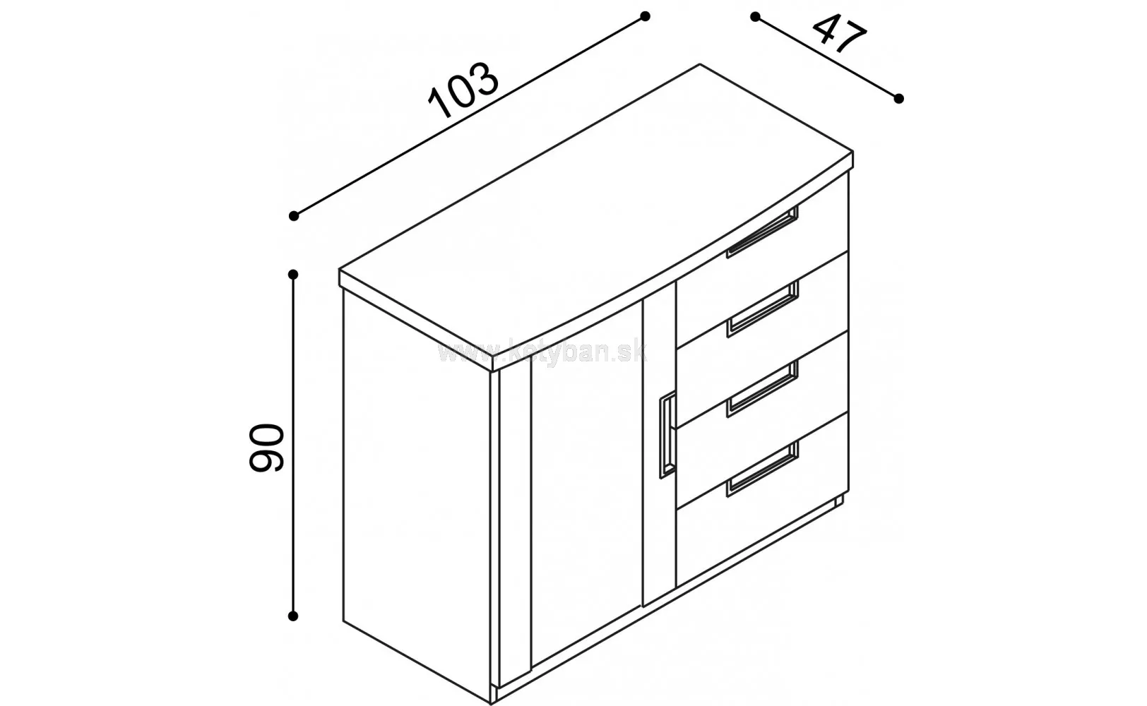 Komoda GABRIELA G2 DZ - schma