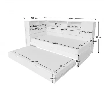 Modern� rozkladacia poste� LENDON - biela