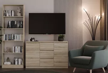 Komoda Malvína 2D3S 120 dub sonoma v interiéri