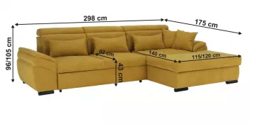 Rohová sedacia súprava NATIK NEW - pravé prevedenie rozmery